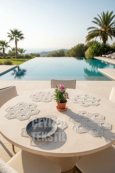 Çt Çeyizci Tekstil طبق، طبق تقديم أمريكي كريمي 6 قطع، 6 قطع طبق، 6 قطع قاعدة ...