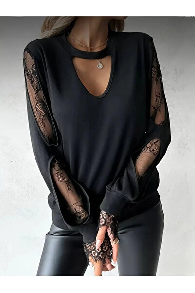 ARONA Women's Long Sleeve Drop Detail Viscose Two Thread Blouse