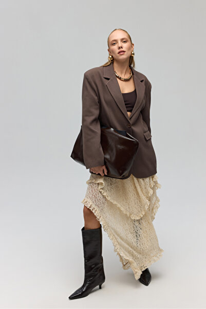 BOHEMAİ Symi Geniş Kesim Basic Kahve Blazer