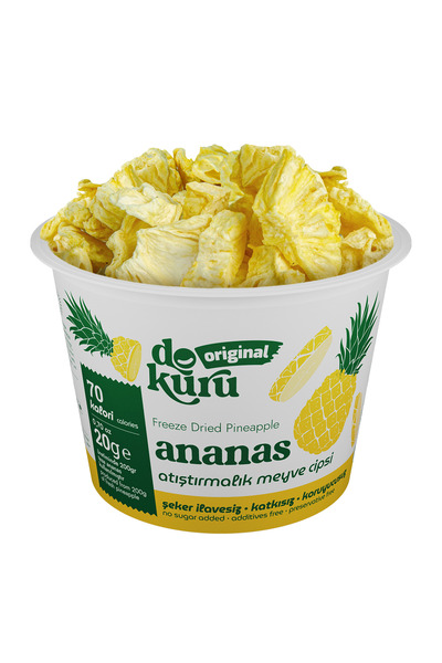dokuru Ananas Kuru Meyve Cipsi - Dondurularak Kurutulmuş Freeze Dried Çıtır A...