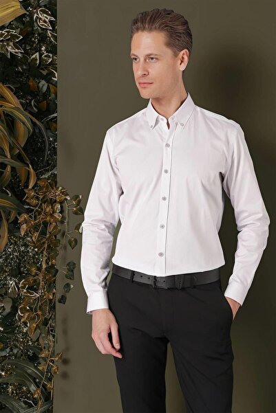 Efor GK 711 Slim Fit Taş Klasik Gömlek