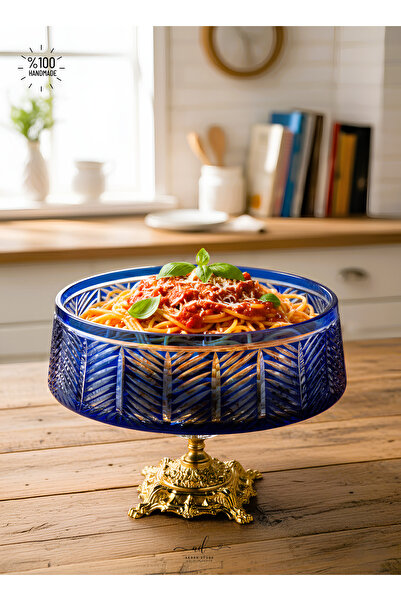 AKDEN STORE Crystal Cutlery Tableware Glass Bowl / Presentation Bowl / Salad Bowl 24cm