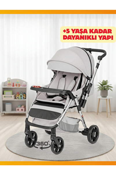 modabebekler Tam Yatar Çift Yönlü Hafif Bebek Arabası – 360° Tekerlekli, Geni...