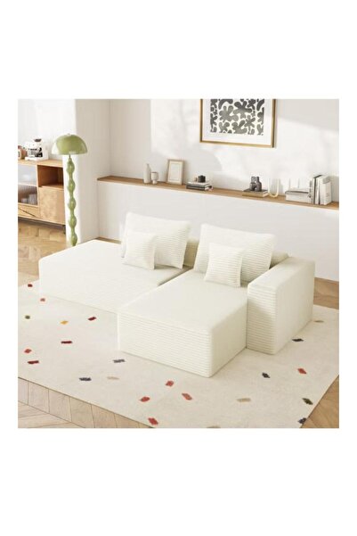 Crestj Comfortable Relaxing Sofa with Elegant L-Shaped Design - Off-White