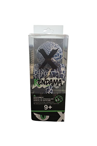 Bibilel Kids Kendama X Original, Profesional, Bibilel Kids, Cracat, Lemn, 18 cm, Albastru/Alb
