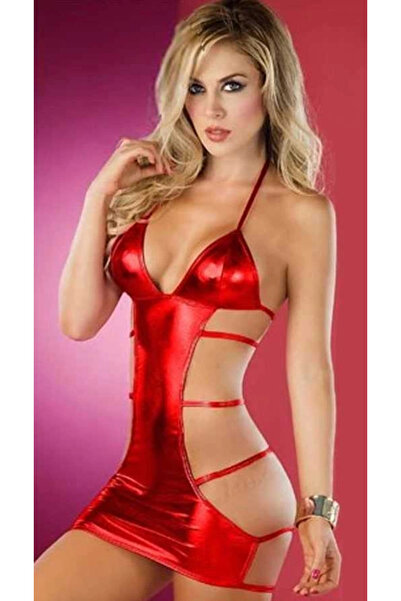 Leyna Cămașă de noapte Babydoll cu aspect piele