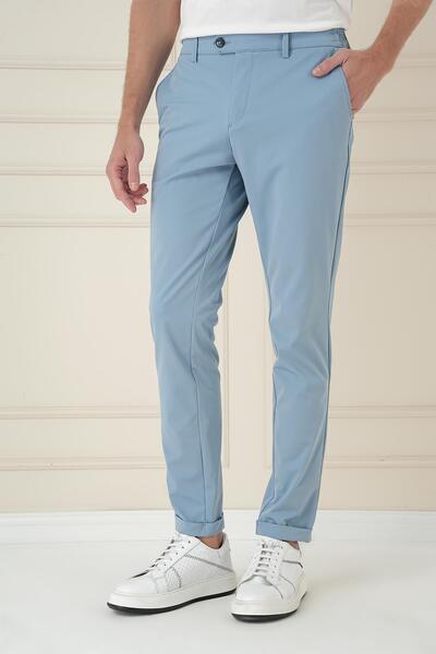 Efor Comfort Fit Beli Lastikli Esnek Casual Havacı Mavi Pantolon P 1173