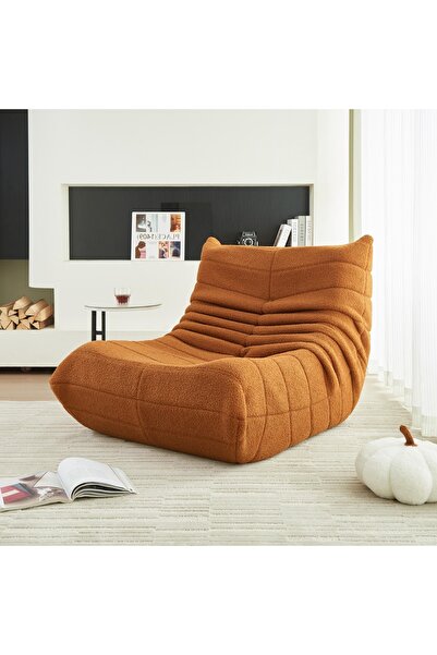 Crestj كرسي جلوس مريح منخفض الأرضية يناسب الجلسات اليومية - لون برتقالي