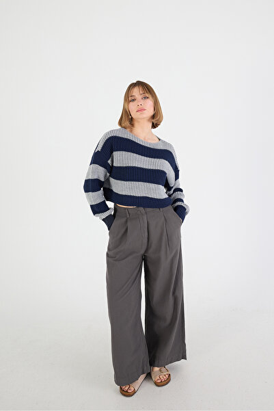 Addax Long Sleeve Striped Knitwear Sweater K3352-B6