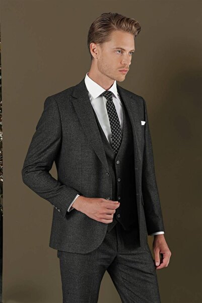 Efor TK 876 Slim Fit Antrasit Klasik Takım Elbise