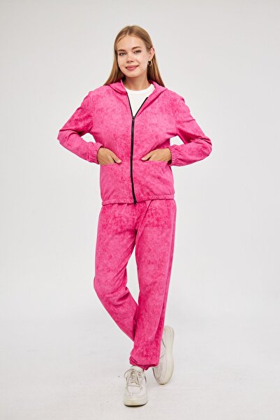 Avones Γυναικείο σετ φούτερ με ελαστική κουκούλα με ελαστική κουκούλα με φερμουάρ στο μπροστινό μέρος