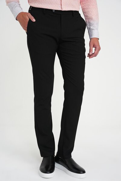 Efor Comfort Fit Beli Lastikli Yandan Tokalı Esnek Siyah Jogger Pantolon P 1178