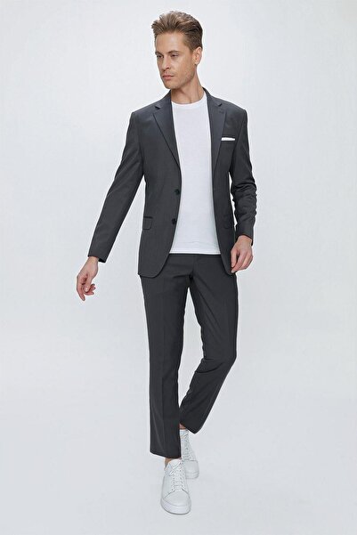 Efor Slim Fit Klasik Mono Yaka Klasik Antrasit Takım Elbise Tk 2021