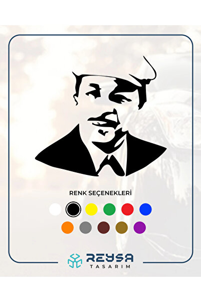 Reysa Tasarım Neşet Ertaş Araba Sticker 17x15 Cm Siyah