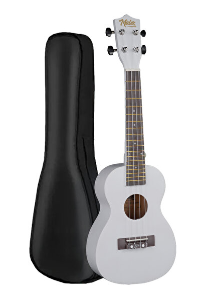 Midex Ukx-233wh White Concert Ukulele - Hanging Bag and Method Plectrums
