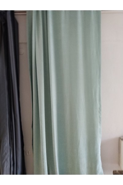 Karesi Mint Pileless Extralarge Flat Planting Background Curtain Single Wing 9244