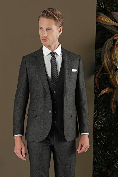 Efor TK 876 Slim Fit Antrasit Klasik Takım Elbise