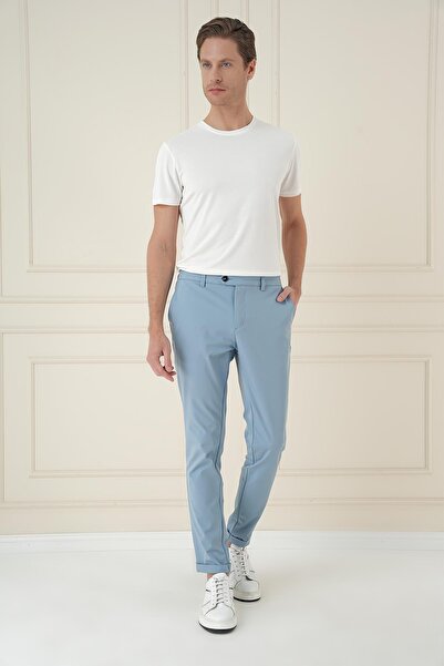 Efor Comfort Fit Beli Lastikli Esnek Casual Havacı Mavi Pantolon P 1173
