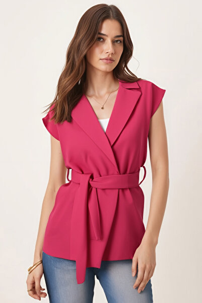 armonika Жіночий фушковій чоловічий комір поясний льняний жилет ARM-25Y001079