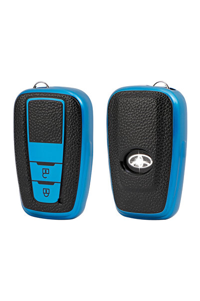 OEM Husă cheie albastră pentru Toyota Camry, Prius, Corolla, C-HR, Prado 2018, RAV 4 - 2 Butoane