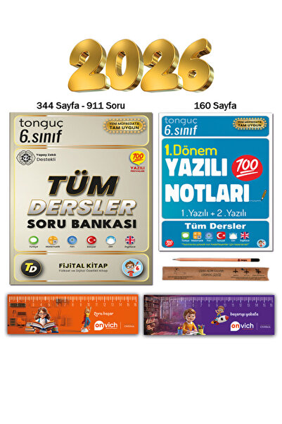 Tonguç Yayınları 6. Sınıf Tüm Dersler Soru Bankası Fijital Kitap - 1. Dönem Y...