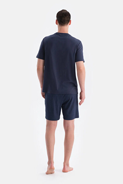 Eros Синій короткий рукав з кишенями футболка шорти комплект