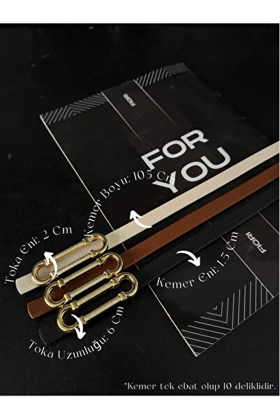 Fiori حزام رفيع بإبزيم ذهبي مكون من 3 قطع، حزام للبنطلون، حزام للقميص، حزام للسترة، حزام للملابس