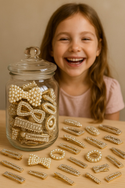 DenEs Life Kız Çocuk incili Gizemli Toka Kavanozu