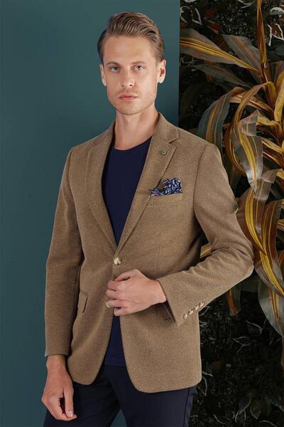 Efor C 653 Slim Fit Camel Spor Ceket