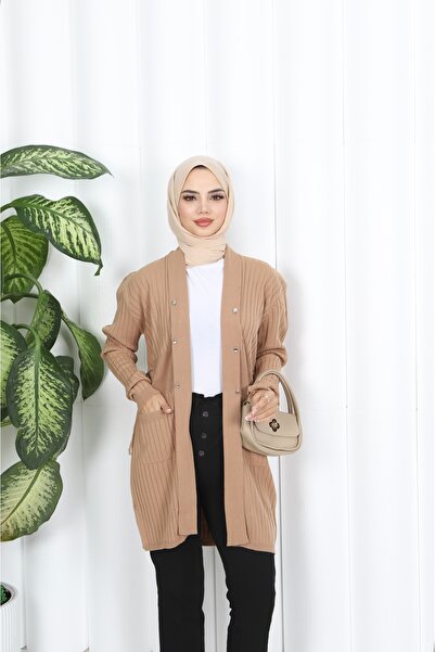 NİSUM MODA Eyelet Detail Lace Cardigan