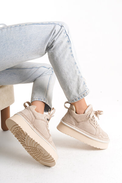 leopar by çetinay 245 Veyora UG | Kalın Taban Kontrast Bağcık ve İç Kürk Detaylı Kışlık UG Bot