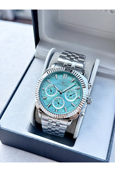 FERRO Silver Steel Cord Men's Wristwatch Fm11627Awt-A15 Functions Active 3 Atm Water Resistant Gift Package