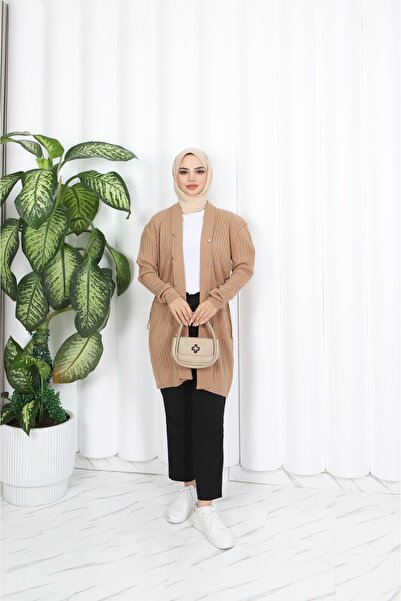 NİSUM MODA Eyelet Detail Lace Cardigan