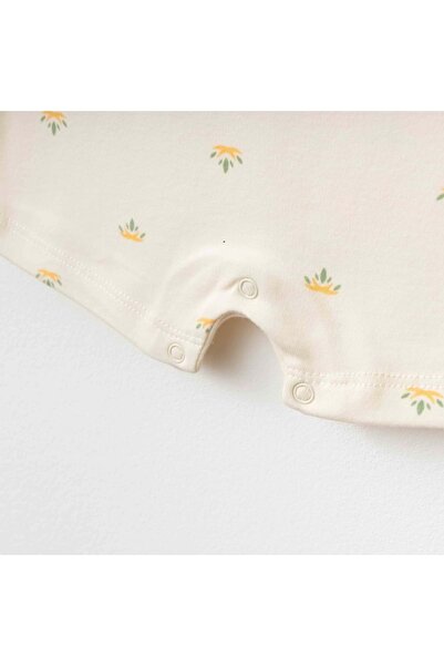 ESLENZA Flowered Short Jumpsuit Ecru