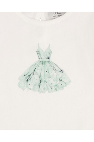 best kids Printed Body Pompom Tulle Skirt Set Mint Green