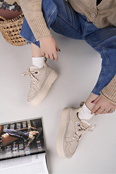 leopar by çetinay 245 Veyora UG | Kalın Taban Kontrast Bağcık ve İç Kürk Detaylı Kışlık UG Bot