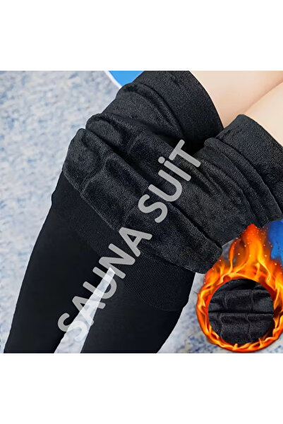 SAUNA SUIT Збірні міцні зимові теплі лосини для щоденного використання, унісекс, з плюшевою підкладкою