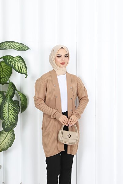 NİSUM MODA Eyelet Detail Lace Cardigan