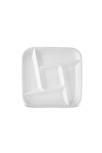Karaca Carmen Perla 5 Compartment Square Presentation Plate 27 Cm