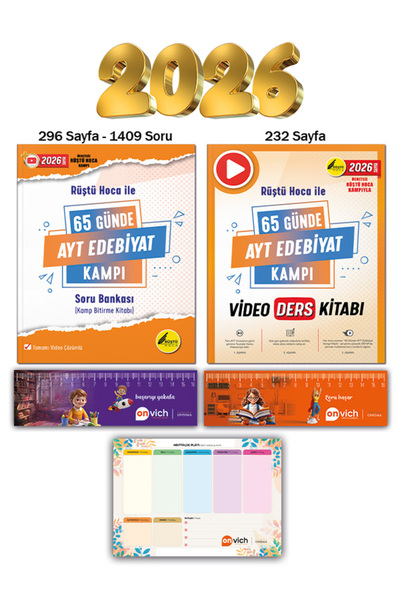 Rüştü Hoca 65 Günde AYT Edebiyat Kamp Kitabı Video Ders Notları Set 2 Kitap