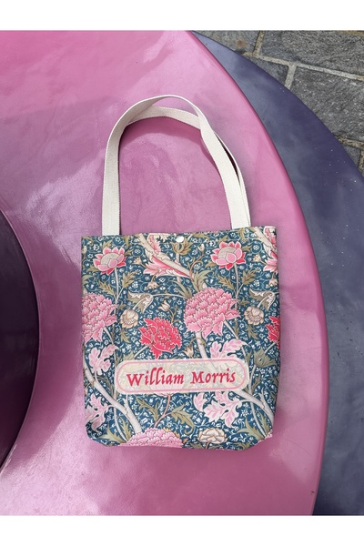 pamukcanta William Morris Kanvas Bez Çanta Yıkanabilir Metal Çıtçıtlı 35x38cm (KÜÇÜK BOY)