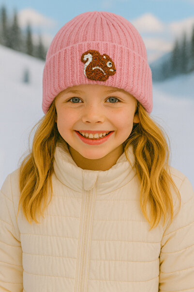 byebruketenci Beretă de lux roz din lână pentru copii și adolescenți - Detali...