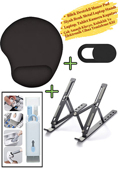 Vivesta Shop لوحة ماوس مع دعم للرسغ، حامل كمبيوتر محمول معدني باللون الأسود، ...