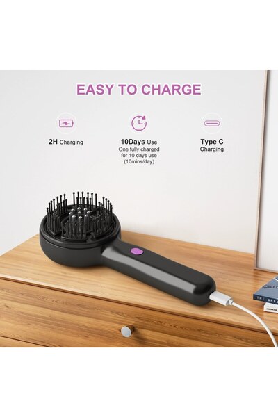 Lsc Perie electrică de păr LSC, cu masaj și spray, reîncărcabilă USB, hidratare, anti-încrețire, creștere a părului