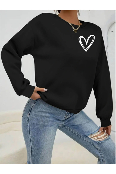 pusula sepeti    Women's Long Sleeve Crew Neck Viscose Two Thread Blouse