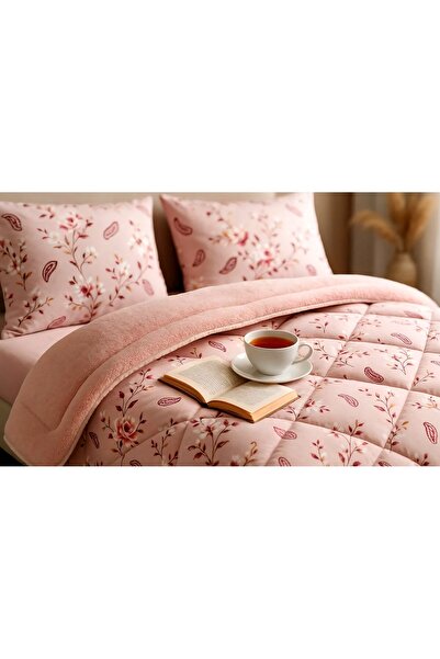 DAMIEN Diamond Çift Kişilik Tropical Uyku Seti -Bej Etnik Bahar Armony Desen 6 Parça Uyku Set V2