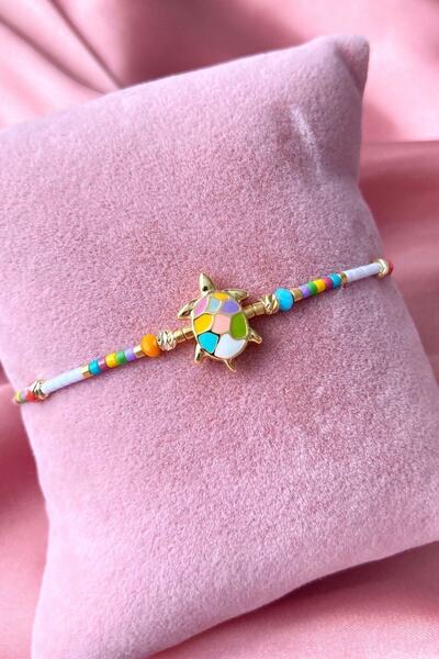 Tupek Store Renkli Kaplumbağa Figürlü Şans Ve Arkadaş Bileklik