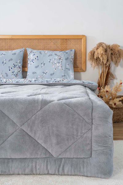 DAMIEN Σετ ύπνου Welsoft με λουλουδάτο σχέδιο διπλό 6 τεμαχίων |   Πάπλωμα + Σεντόνι + Μαξιλαροθήκη |   Σετ προίκας