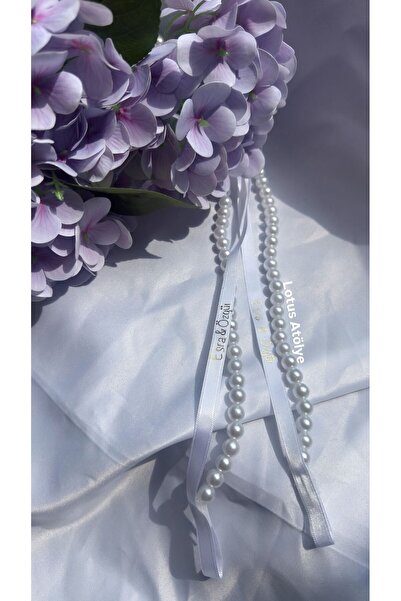 lotusatölye İNCİLİ YÜZÜK KURDELESİ , SÖZ - NİŞAN KURDELESİ kişiye özel , GOLD...