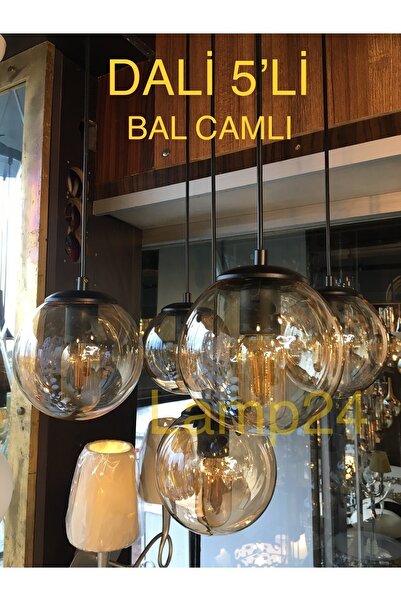 Lamp24 Dali Serisi 5’li Bal Glop Camlı Modern Avize